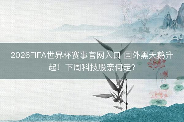 2026FIFA世界杯赛事官网入口 国外黑天鹅升起！下周科技股奈何走？
