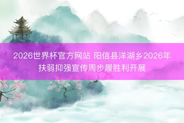 2026世界杯官方网站 阳信县洋湖乡2026年扶弱抑强宣传周步履胜利开展
